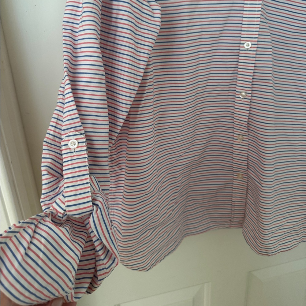 Talbots Striped Button Down Top - image 3